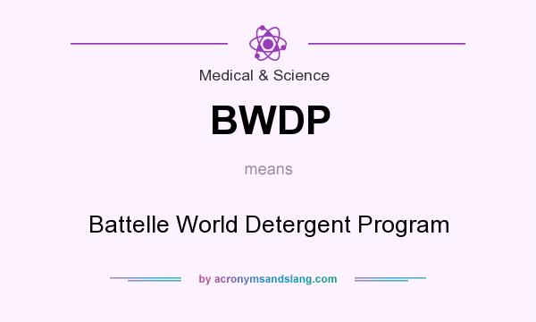 What does BWDP mean? It stands for Battelle World Detergent Program