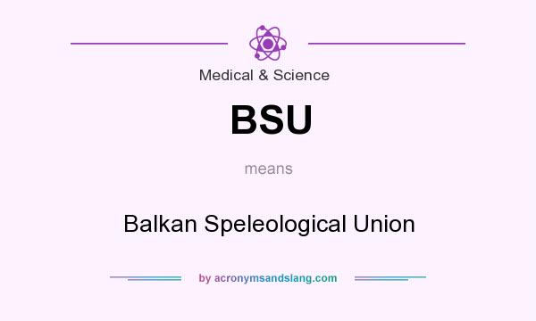 What does BSU mean? It stands for Balkan Speleological Union
