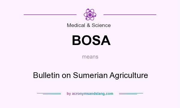 What does BOSA mean? It stands for Bulletin on Sumerian Agriculture