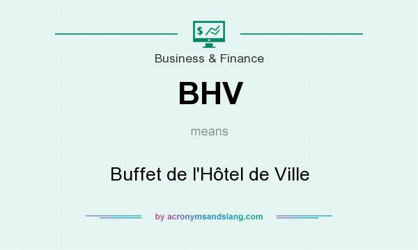 What does BHV mean? It stands for Buffet de l`Hôtel de Ville