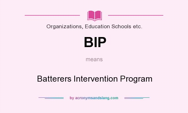 What does BIP mean? It stands for Batterers Intervention Program