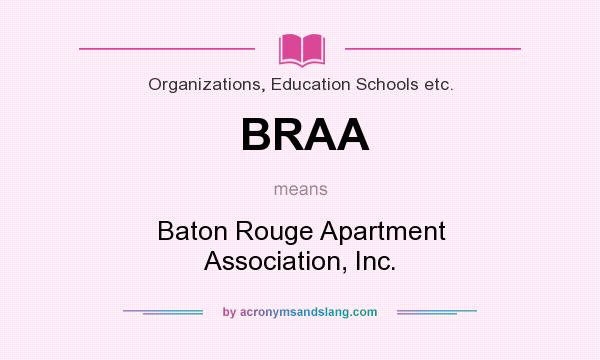 What does BRAA mean? It stands for Baton Rouge Apartment Association, Inc.