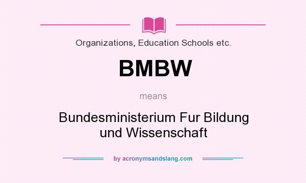 What does BMBW mean? It stands for Bundesministerium Fur Bildung und Wissenschaft