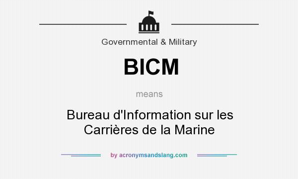 What does BICM mean? It stands for Bureau d`Information sur les Carrières de la Marine