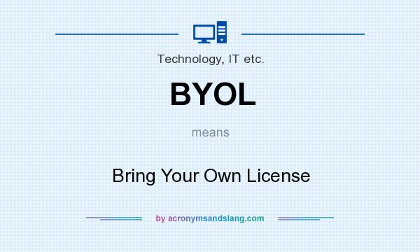 What does BYOL mean? It stands for Bring Your Own License