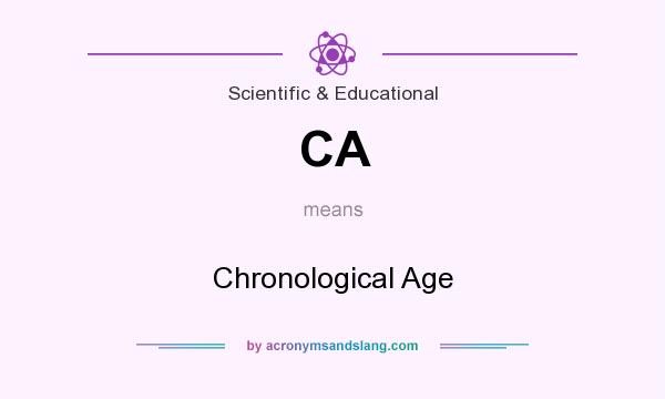 What does CA mean? It stands for Chronological Age