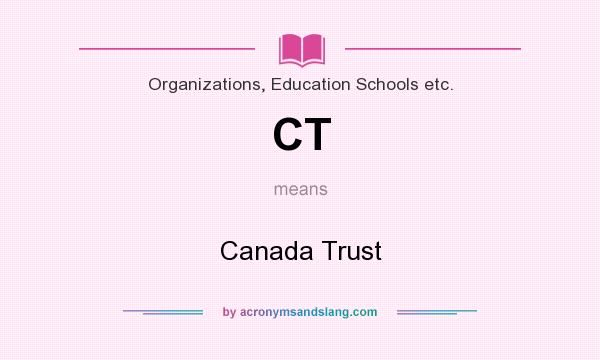 What does CT mean? It stands for Canada Trust