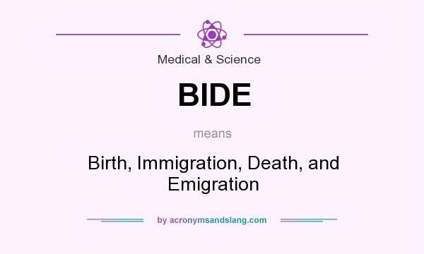 What does BIDE mean? It stands for Birth, Immigration, Death, and Emigration