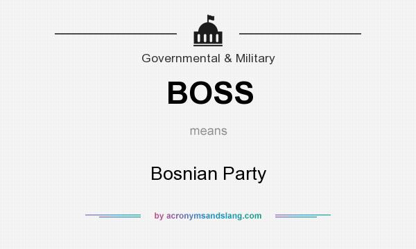 What does BOSS mean? It stands for Bosnian Party