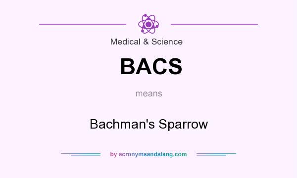 What does BACS mean? It stands for Bachman`s Sparrow