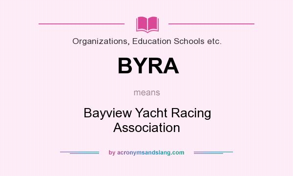 What does BYRA mean? It stands for Bayview Yacht Racing Association