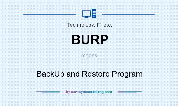 What does BURP mean? It stands for BackUp and Restore Program