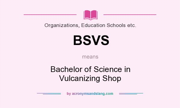 What does BSVS mean? It stands for Bachelor of Science in Vulcanizing Shop