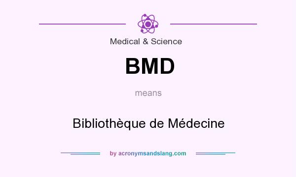 What does BMD mean? It stands for Bibliothèque de Médecine