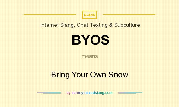 What does BYOS mean? It stands for Bring Your Own Snow