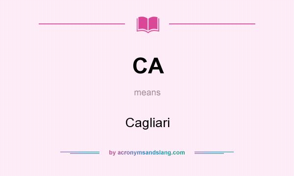 What does CA mean? It stands for Cagliari