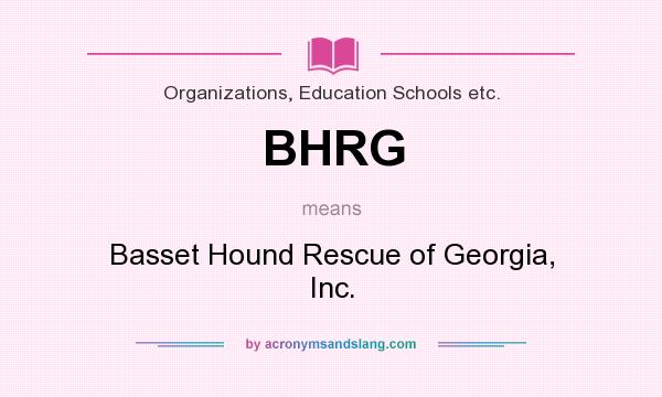 What does BHRG mean? It stands for Basset Hound Rescue of Georgia, Inc.