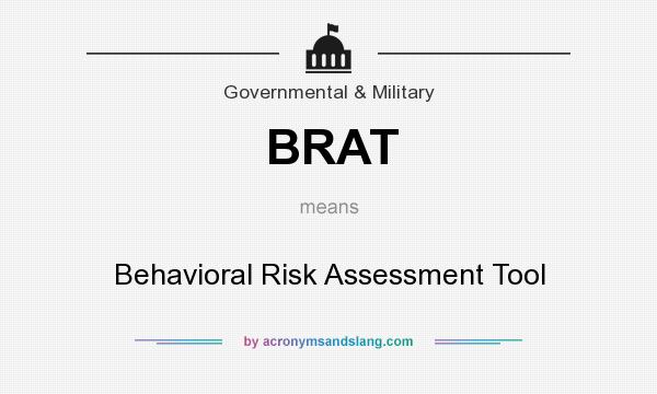 What does BRAT mean? It stands for Behavioral Risk Assessment Tool