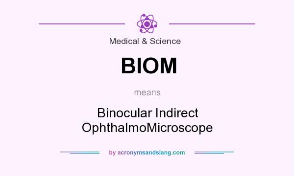 What does BIOM mean? It stands for Binocular Indirect OphthalmoMicroscope