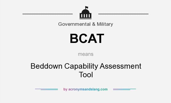What does BCAT mean? It stands for Beddown Capability Assessment Tool