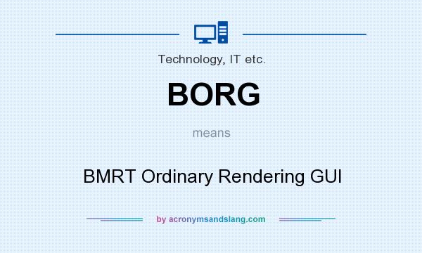 What does BORG mean? It stands for BMRT Ordinary Rendering GUI