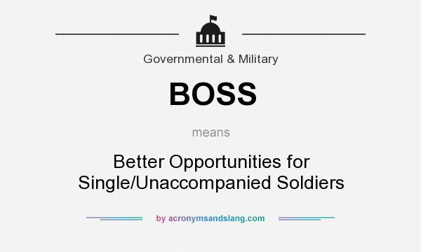 What does BOSS mean? It stands for Better Opportunities for Single/Unaccompanied Soldiers