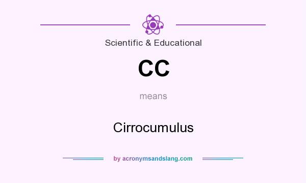 What does CC mean? It stands for Cirrocumulus