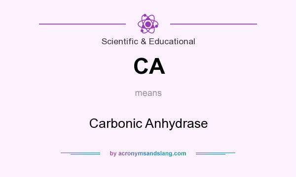 What does CA mean? It stands for Carbonic Anhydrase