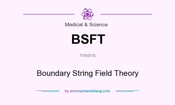 What does BSFT mean? It stands for Boundary String Field Theory