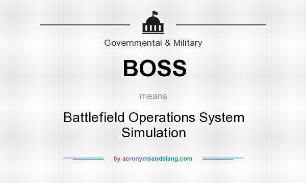 What does BOSS mean? It stands for Battlefield Operations System Simulation
