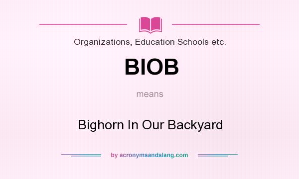 What does BIOB mean? It stands for Bighorn In Our Backyard