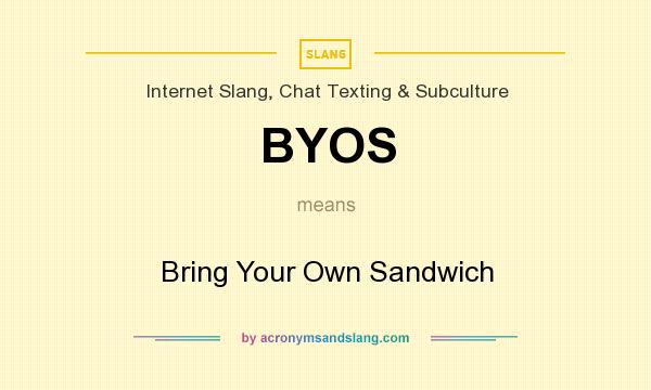 What does BYOS mean? It stands for Bring Your Own Sandwich