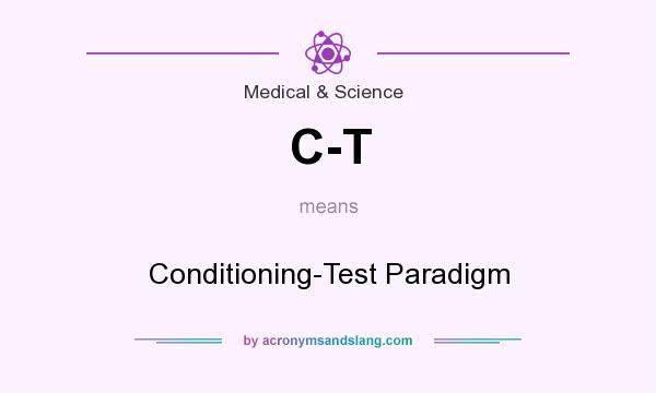 What does C-T mean? It stands for Conditioning-Test Paradigm