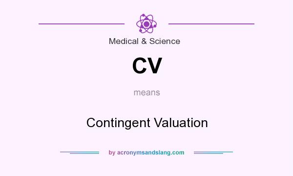 What does CV mean? It stands for Contingent Valuation
