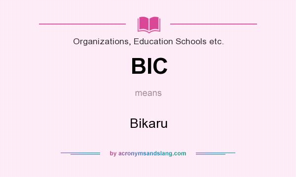 What does BIC mean? It stands for Bikaru