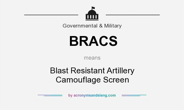 What does BRACS mean? It stands for Blast Resistant Artillery Camouflage Screen