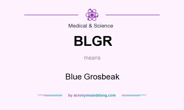 What does BLGR mean? It stands for Blue Grosbeak