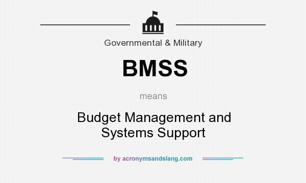 What does BMSS mean? It stands for Budget Management and Systems Support
