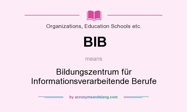 What does BIB mean? It stands for Bildungszentrum für Informationsverarbeitende Berufe