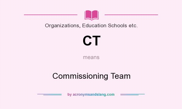 What does CT mean? It stands for Commissioning Team