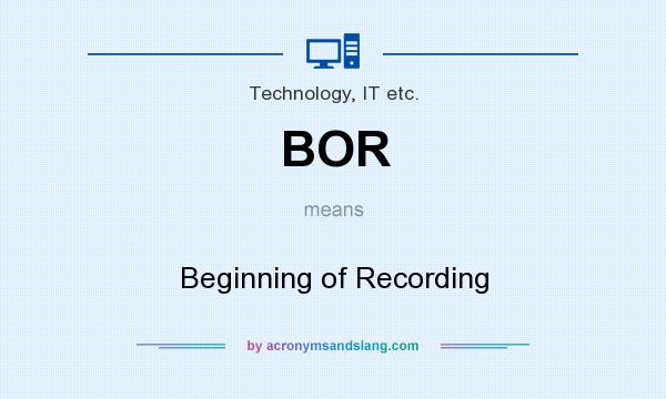 What does BOR mean? It stands for Beginning of Recording