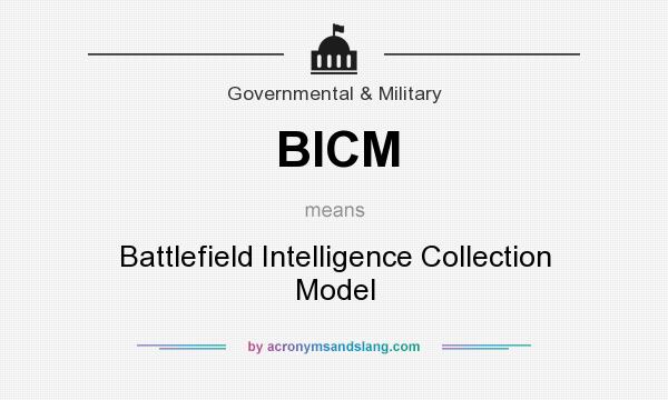 What does BICM mean? It stands for Battlefield Intelligence Collection Model