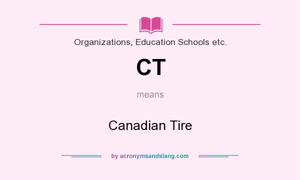 What does CT mean? It stands for Canadian Tire