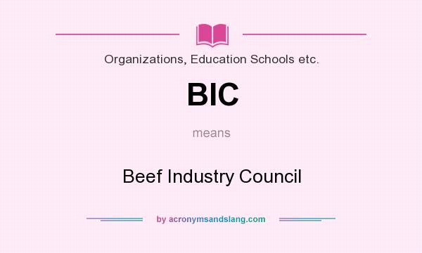 What does BIC mean? It stands for Beef Industry Council
