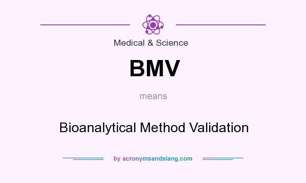 What does BMV mean? It stands for Bioanalytical Method Validation