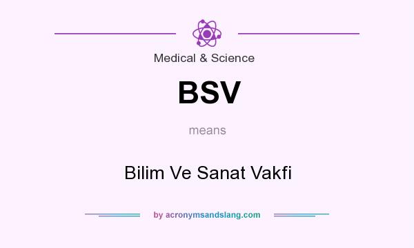 What does BSV mean? It stands for Bilim Ve Sanat Vakfi