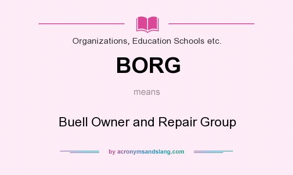 What does BORG mean? It stands for Buell Owner and Repair Group