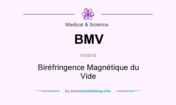 What does BMV mean? It stands for Biréfringence Magnétique du Vide