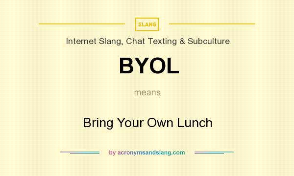 What does BYOL mean? It stands for Bring Your Own Lunch