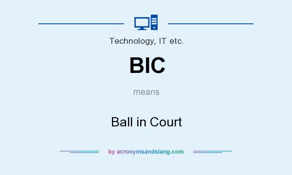 What does BIC mean? It stands for Ball in Court